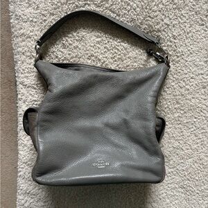 Coach Gray Leather Shoulder Bag